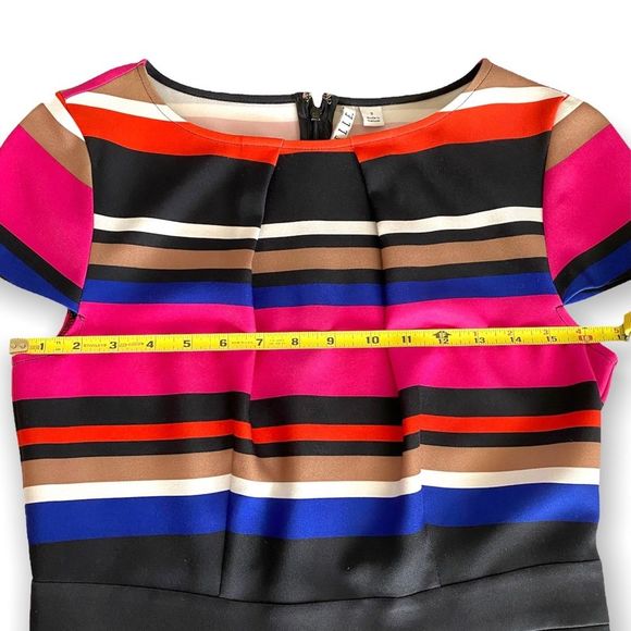ELLE Multicolored Horizontal Striped Fit and Flare Dress Size S - Picture 10 of 12